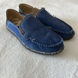 Classic Blue Loafers Slip-On Moccasin Style